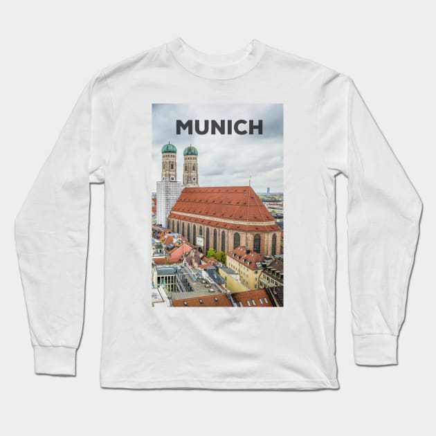 The Cathedral of Munich Long Sleeve T-Shirt by JJFarquitectos